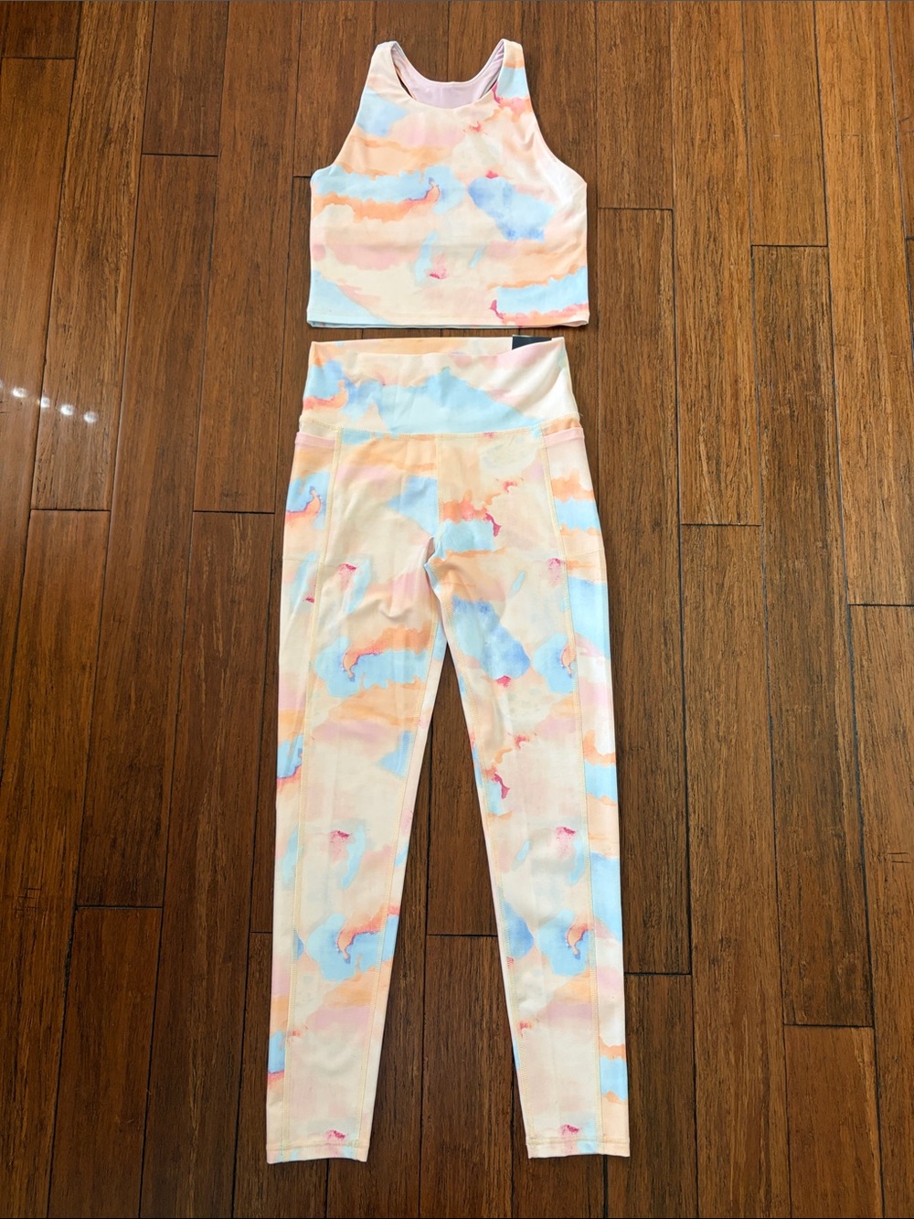 DSG Pastel Watercolor Active Set - Crop Tank & High-Waist Leggings